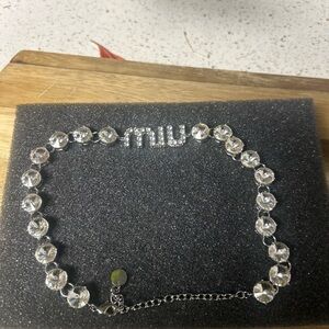 Miu Miu Silver and Crystal Choker